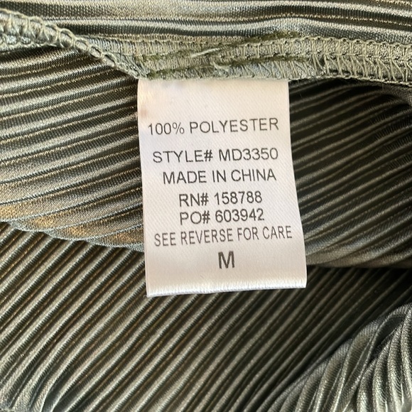 Mable Olive Branch Plisse Pleated Mini Shirt Belted Shirt Dress Size Medium NWT - Picture 14 of 15